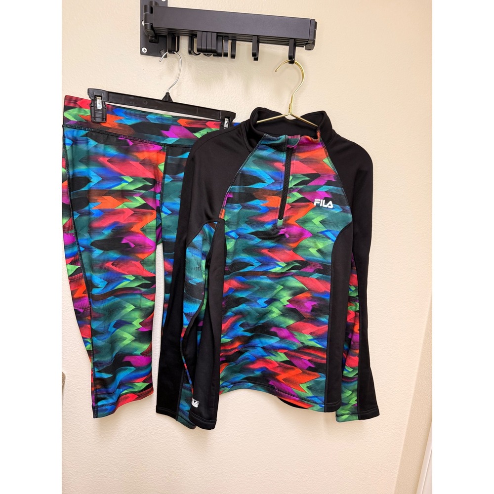 Fila Sport Women's Running Set XL Pullover - Med Leggings Multi Color Multicolor